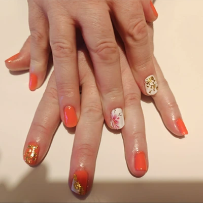 BIAB with Gel Polish and Nail Art